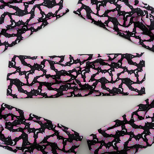 Pastel Moth Twist Headband