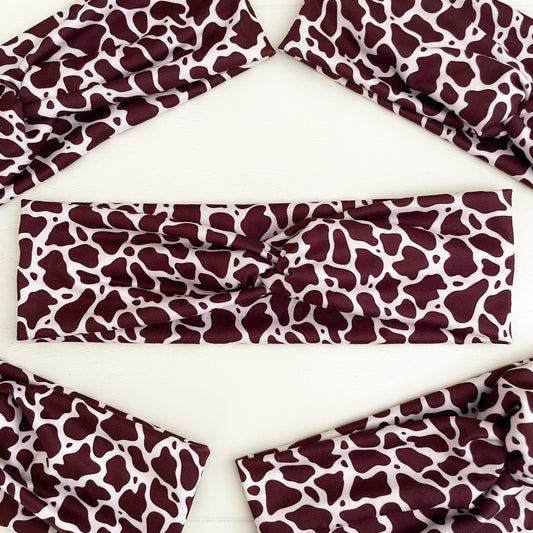 Brown Cow Twist Headband