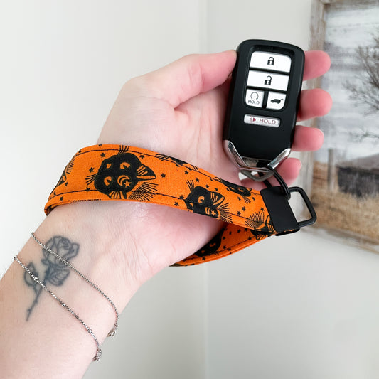 Black Cat Keychain Wristlet