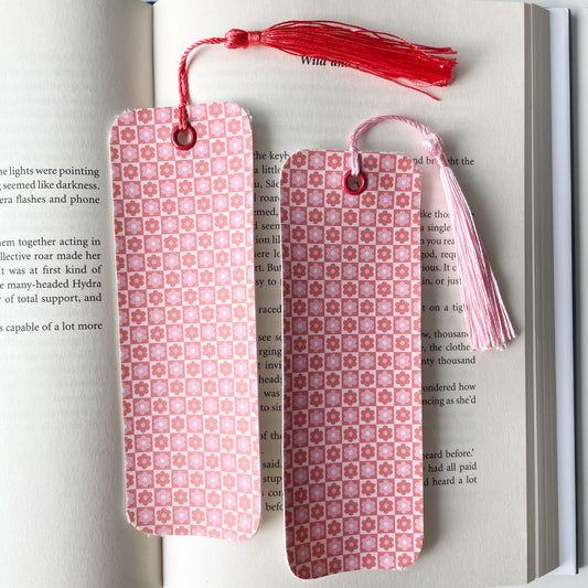 Checkered Floral Bookmark