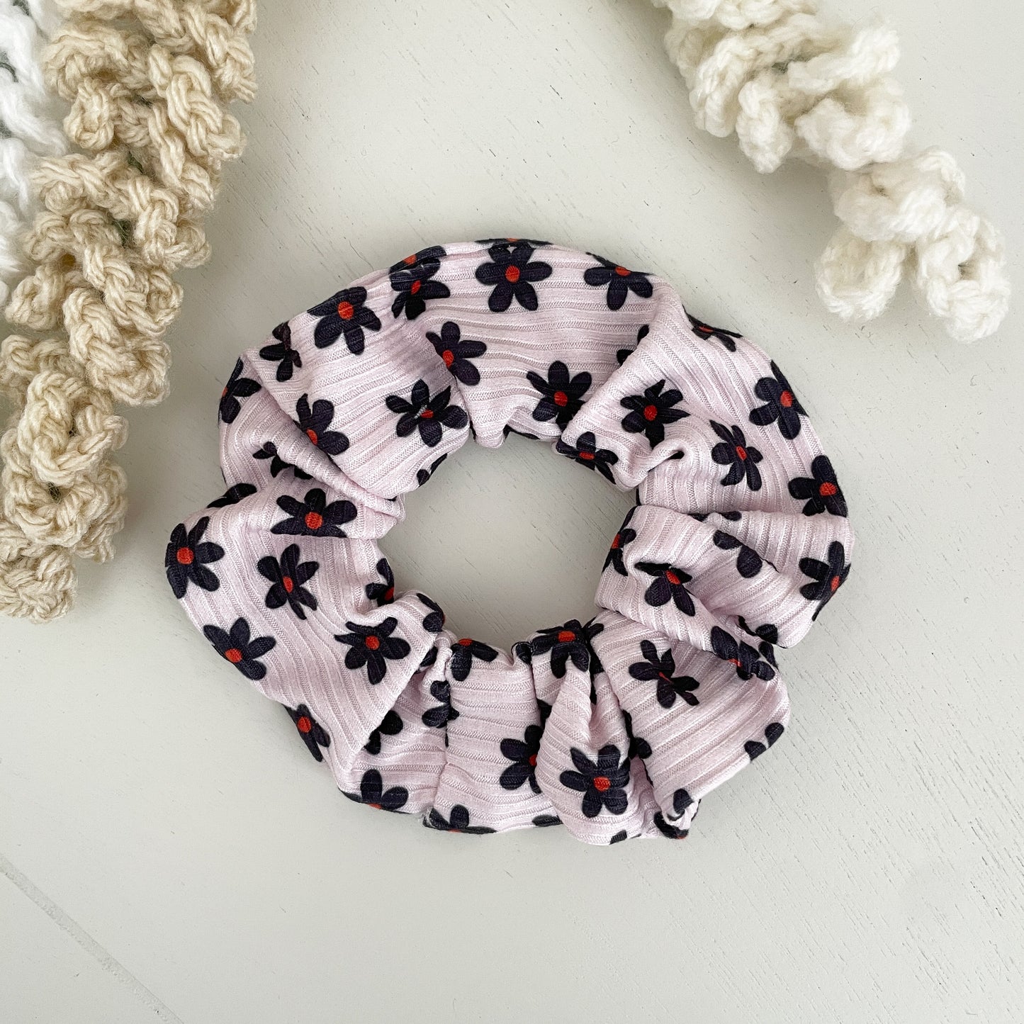 Black Daisy Scrunchie