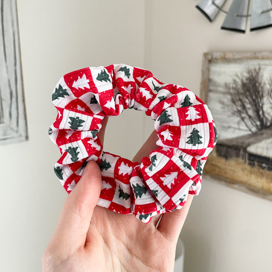 Plaid Xmas Trees Scrunchie