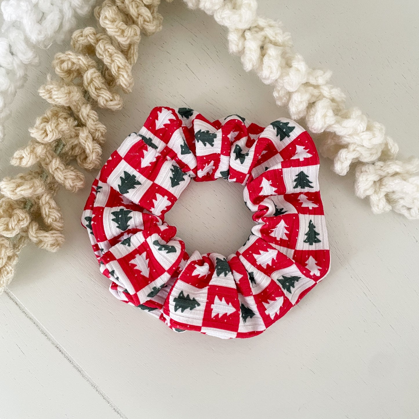 Plaid Xmas Trees Scrunchie