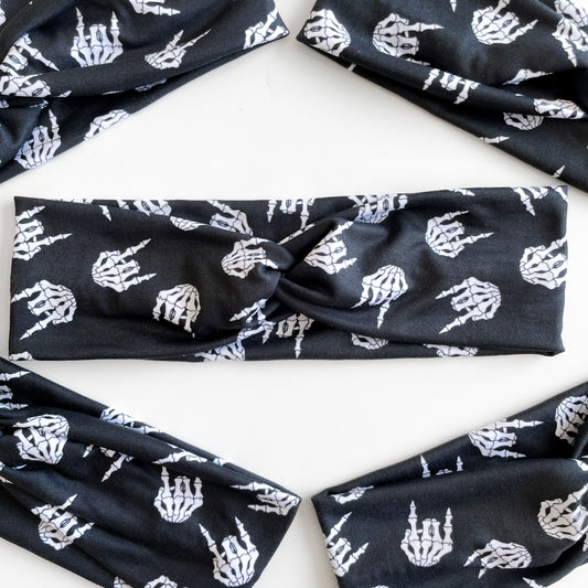 Rock Skeleton Twist Headband