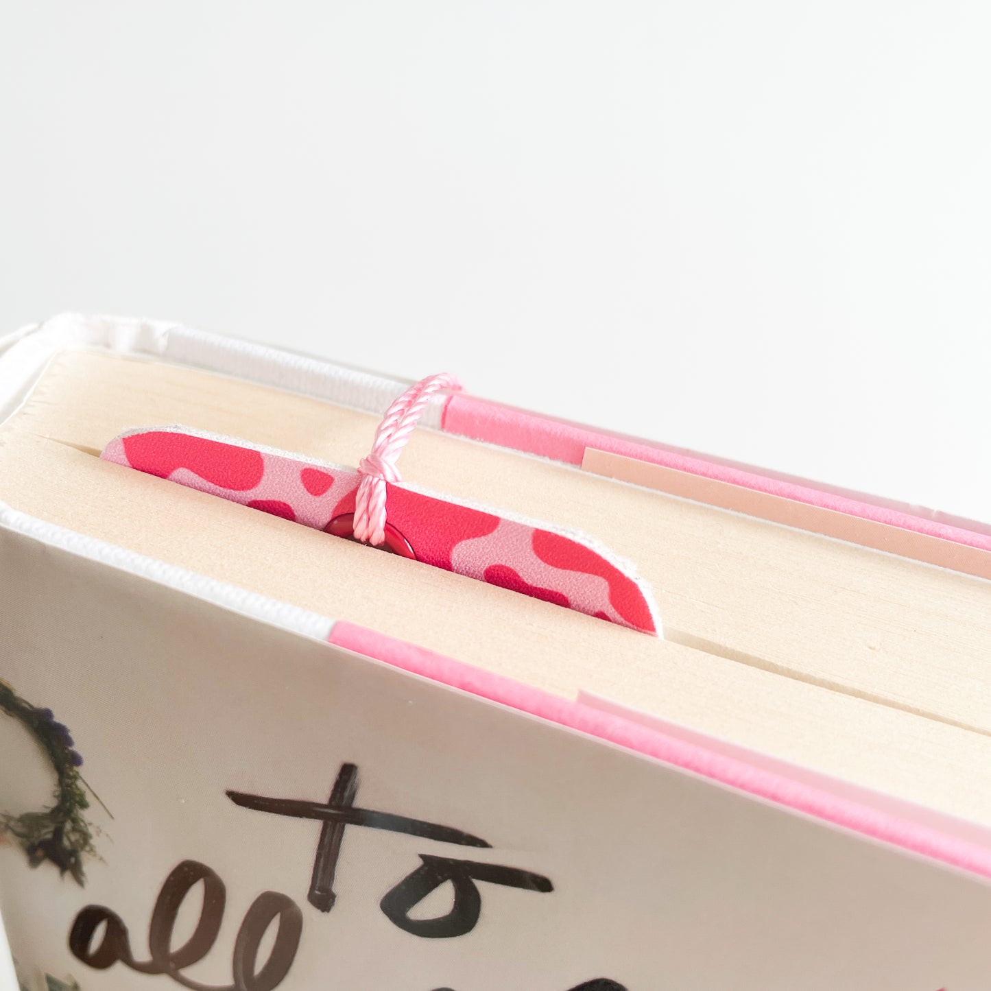 Hot Pink Cow Print Bookmark
