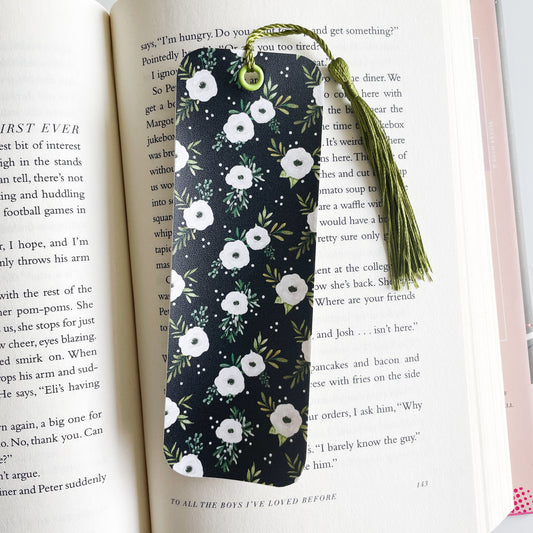 Black Floral Bookmark