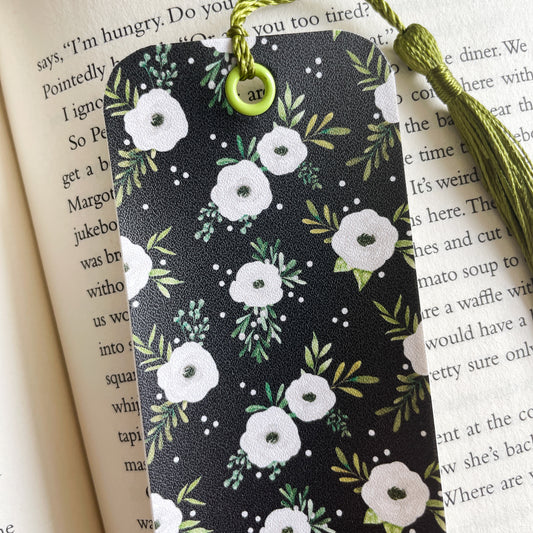 Black Floral Bookmark