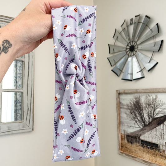 Lavender Bee Twist Headband