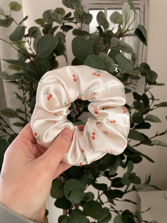 Cherry Pickin' Satin Cottagecore Scrunchie