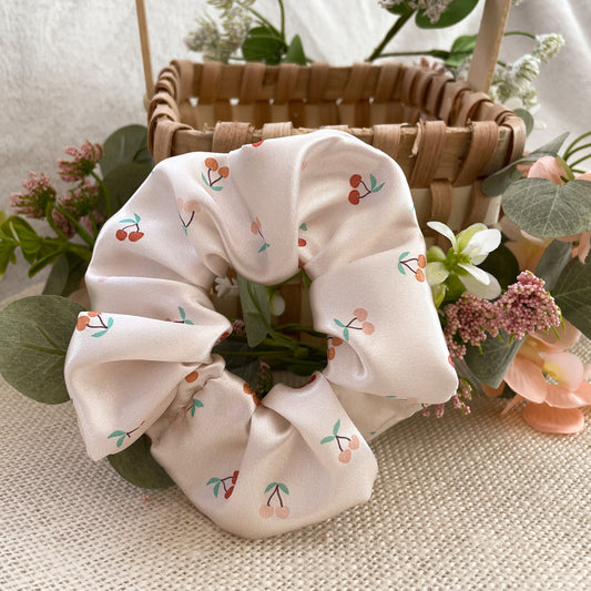 Cherry Pickin' Satin Cottagecore Scrunchie