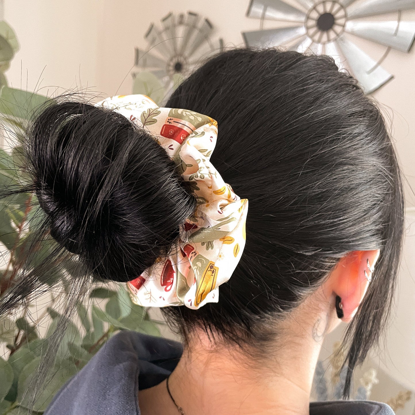 Tea Time Satin Cottagecore Scrunchie