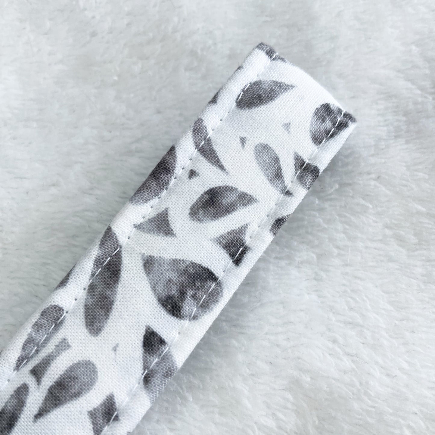 Grey and White Keychain Wristlet