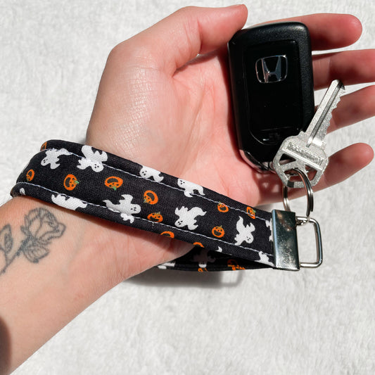 Ghosts and Pumpkins Keychain Wristlet