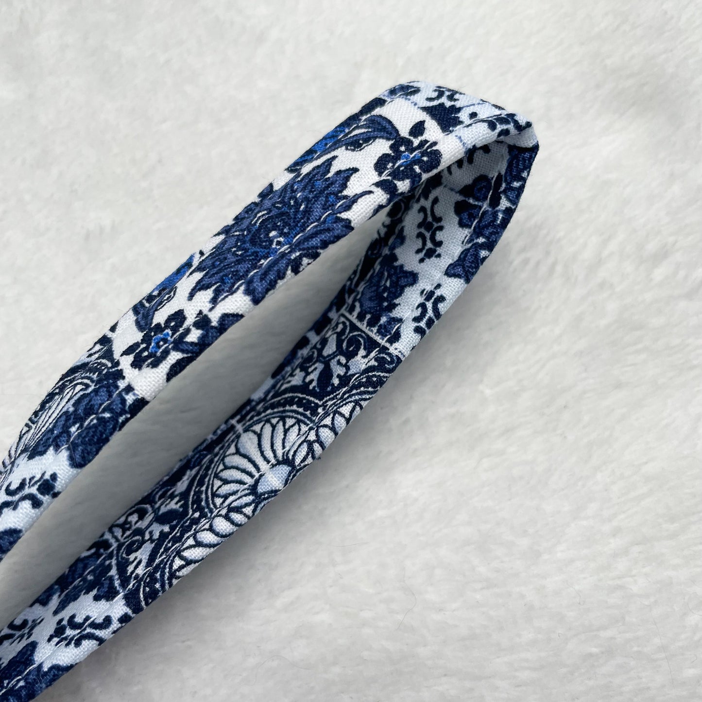 Blue Porcelain Keychain Wristlet