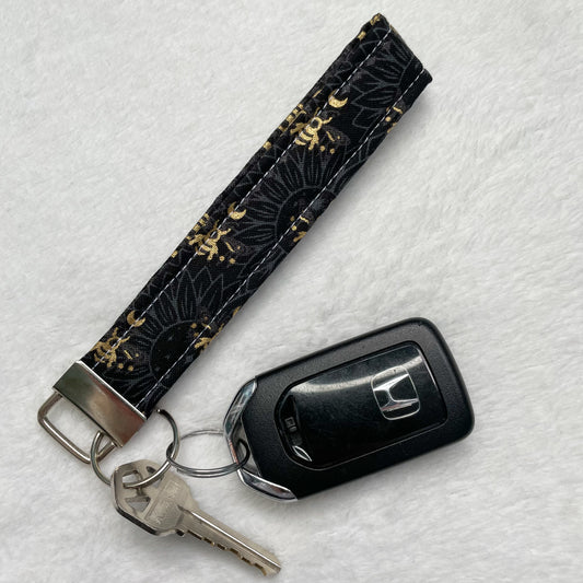 Sunflower Bees Keychain Wristlet