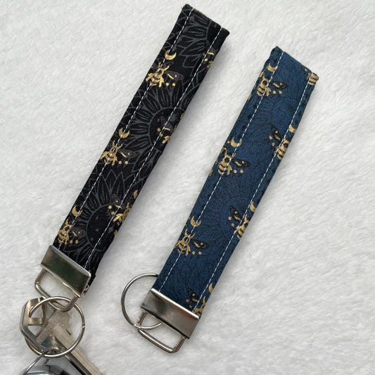 Sunflower Bees Keychain Wristlet