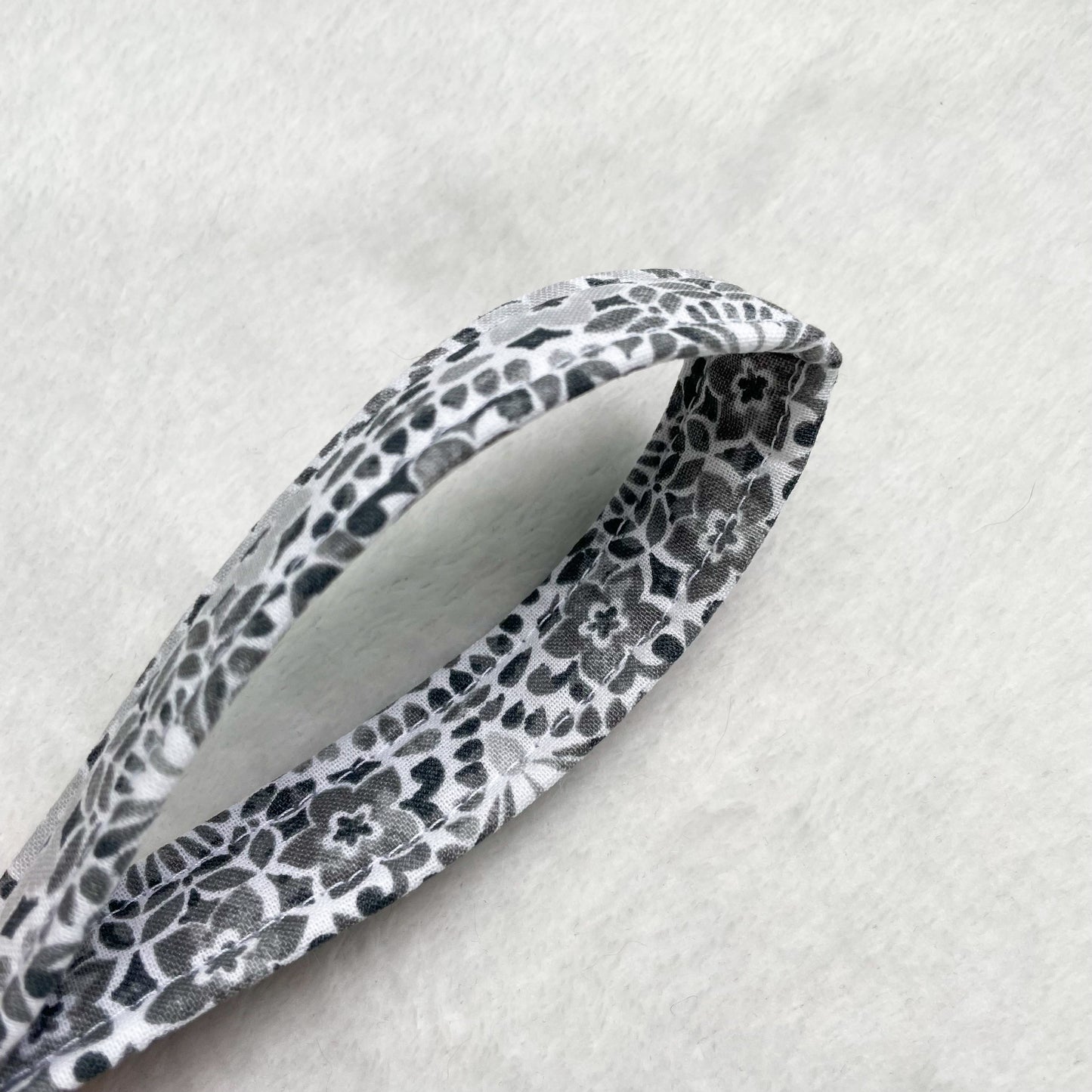 Grey Floral Keychain Wristlet