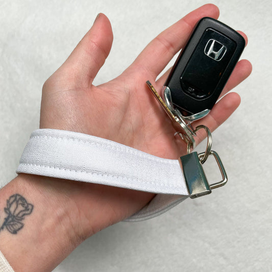 Shimmer White Keychain Wristlet