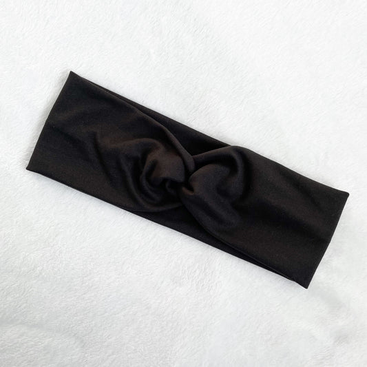 Solid black Twist Headband