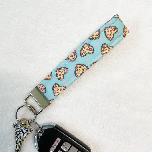 Pizza Hearts Keychain Wristlet