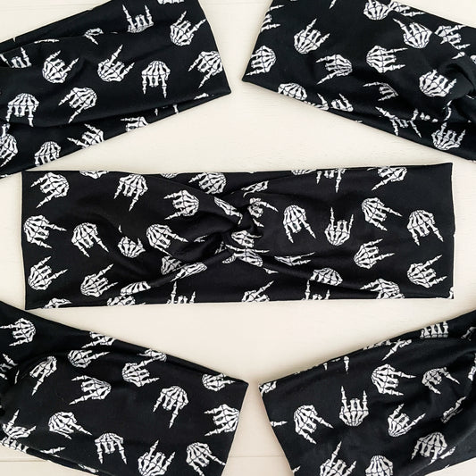 Rock Skeleton Twist Headband