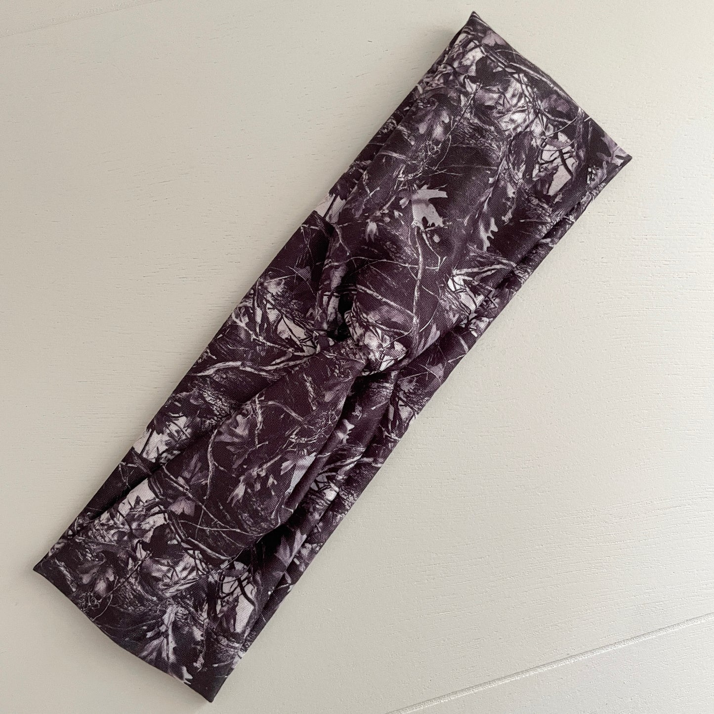 Black and Grey Camo Twist Headband