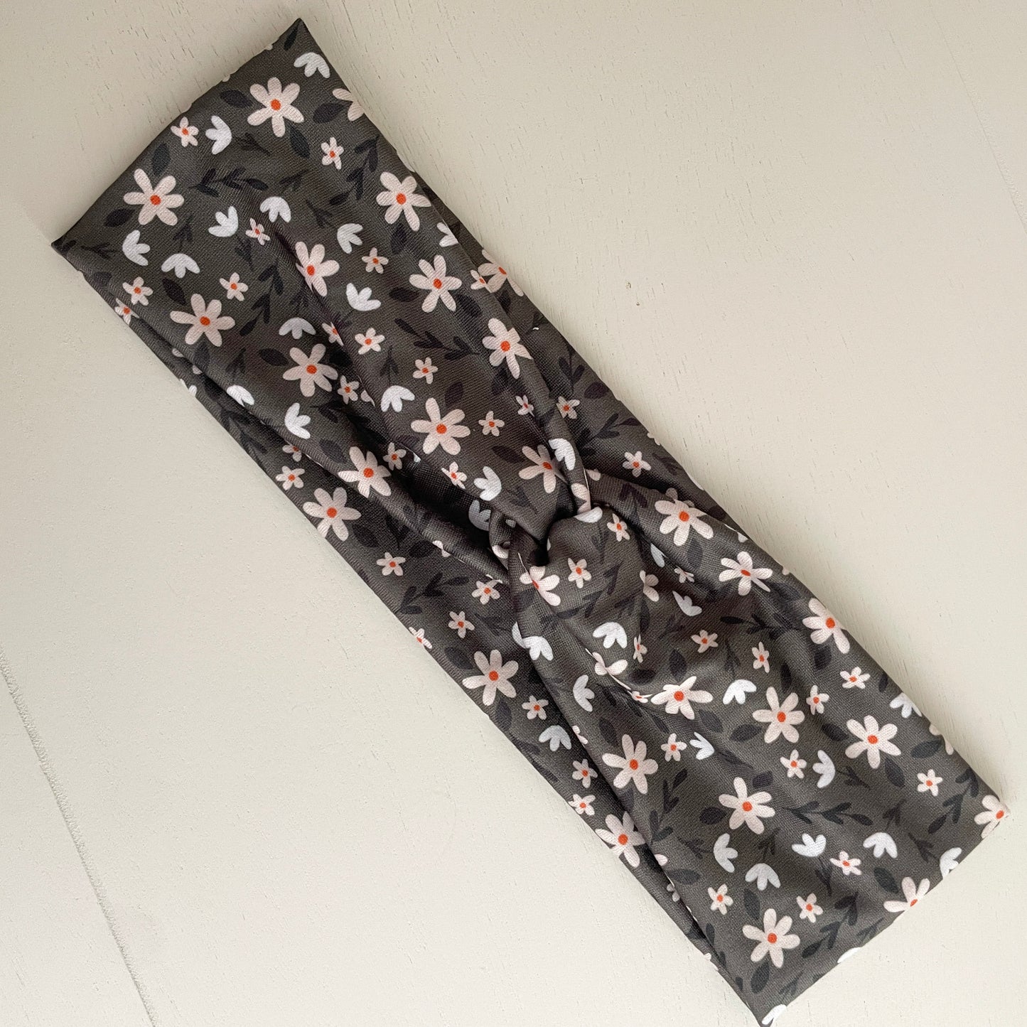 Green Floral Twist Headband
