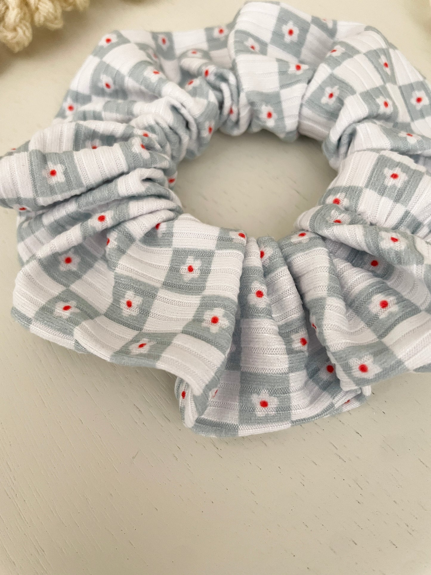 Plaid Daisy Scrunchie