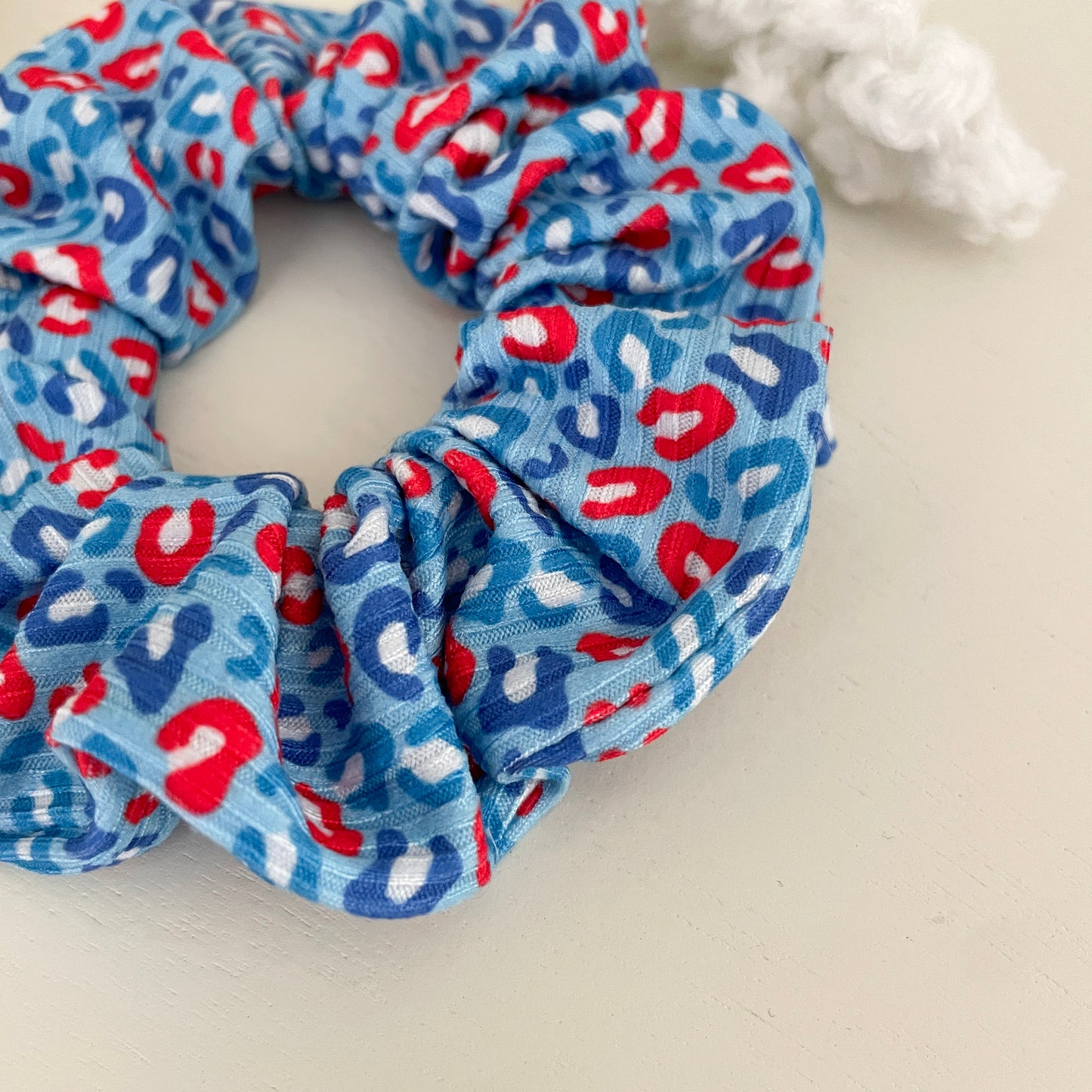 Red, White, and Blue Leopard Scrunchie
