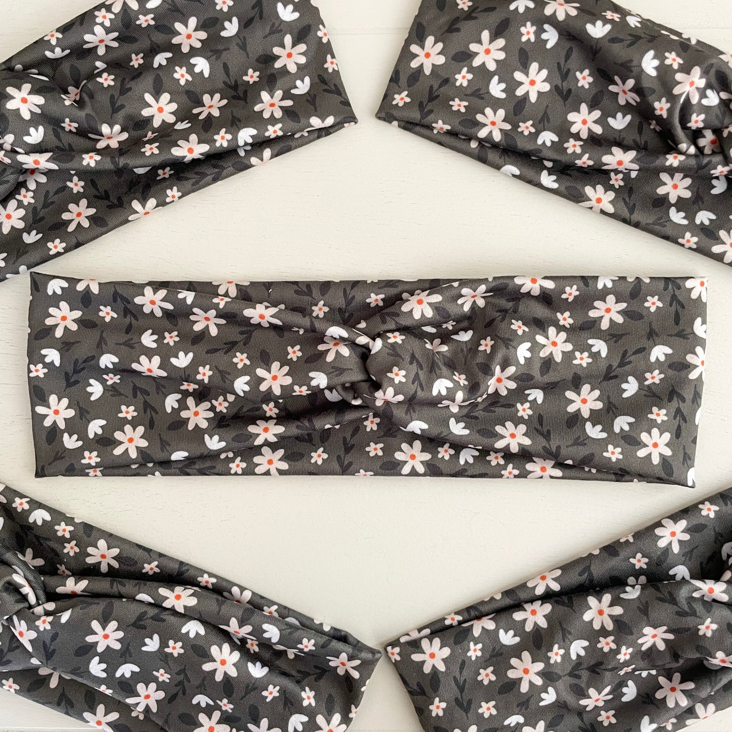 Green Floral Twist Headband