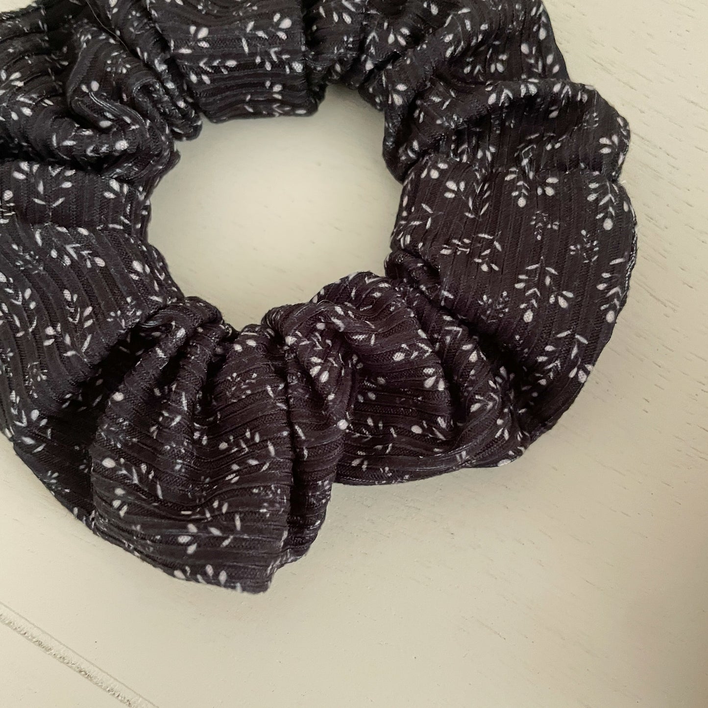 Black Floral Scrunchie
