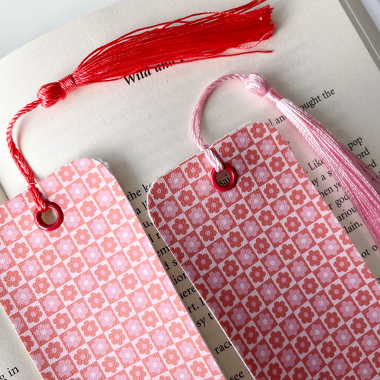 Checkered Floral Bookmark