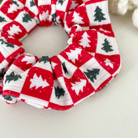 Plaid Xmas Trees Scrunchie