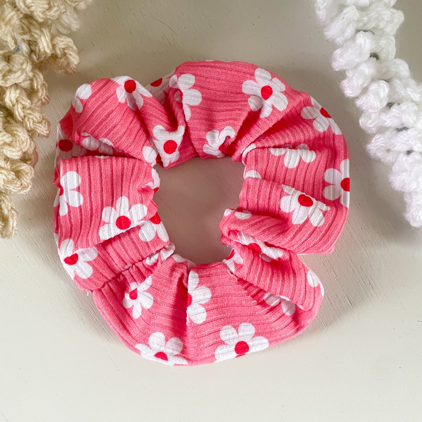 Pink Daisy Scrunchie