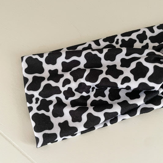 Cow Print Twist Headband