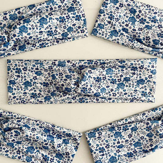 Blue Porcelain Twist Headband