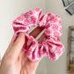 Pink Monstera Scrunchie