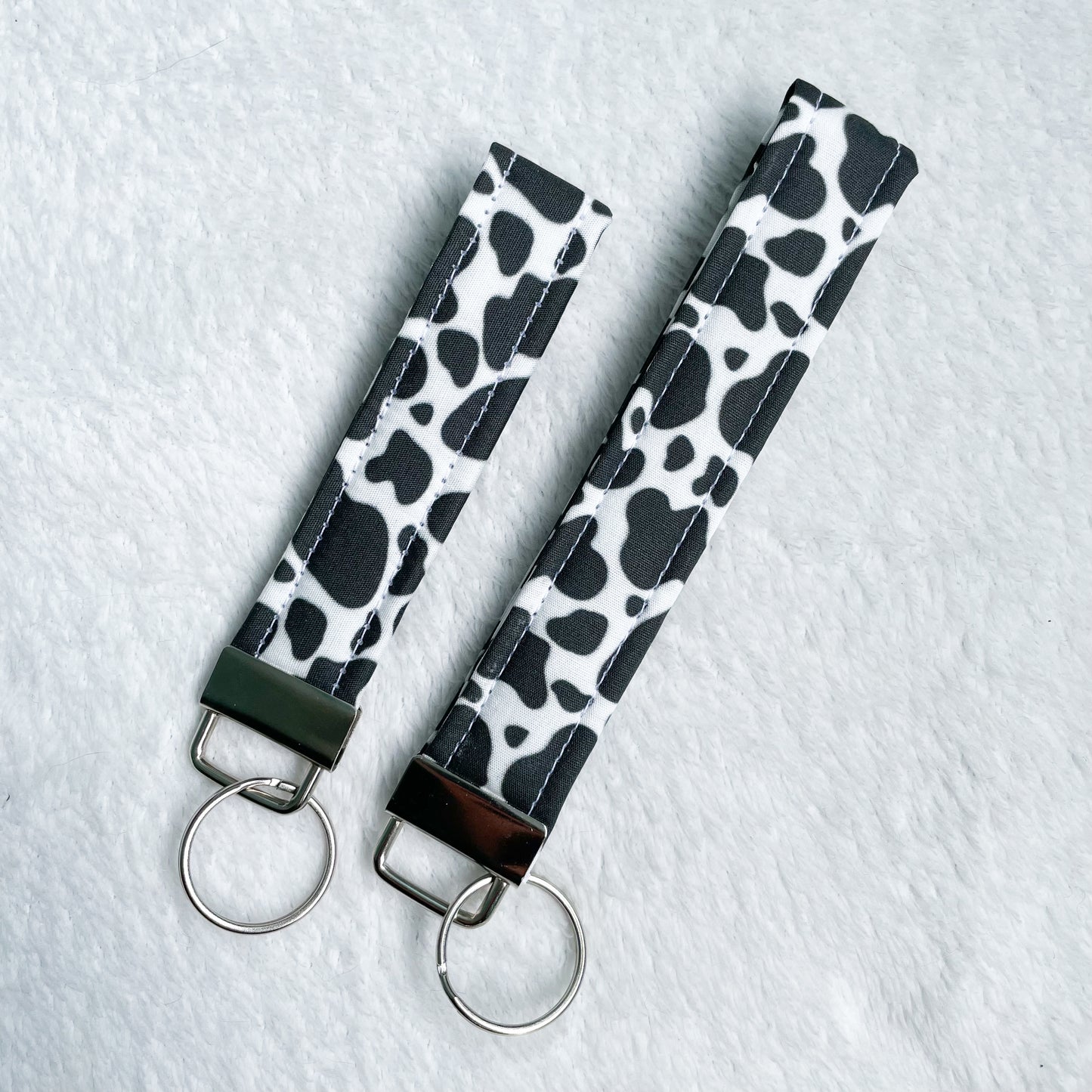 Cow Print Key Fob Wristlet