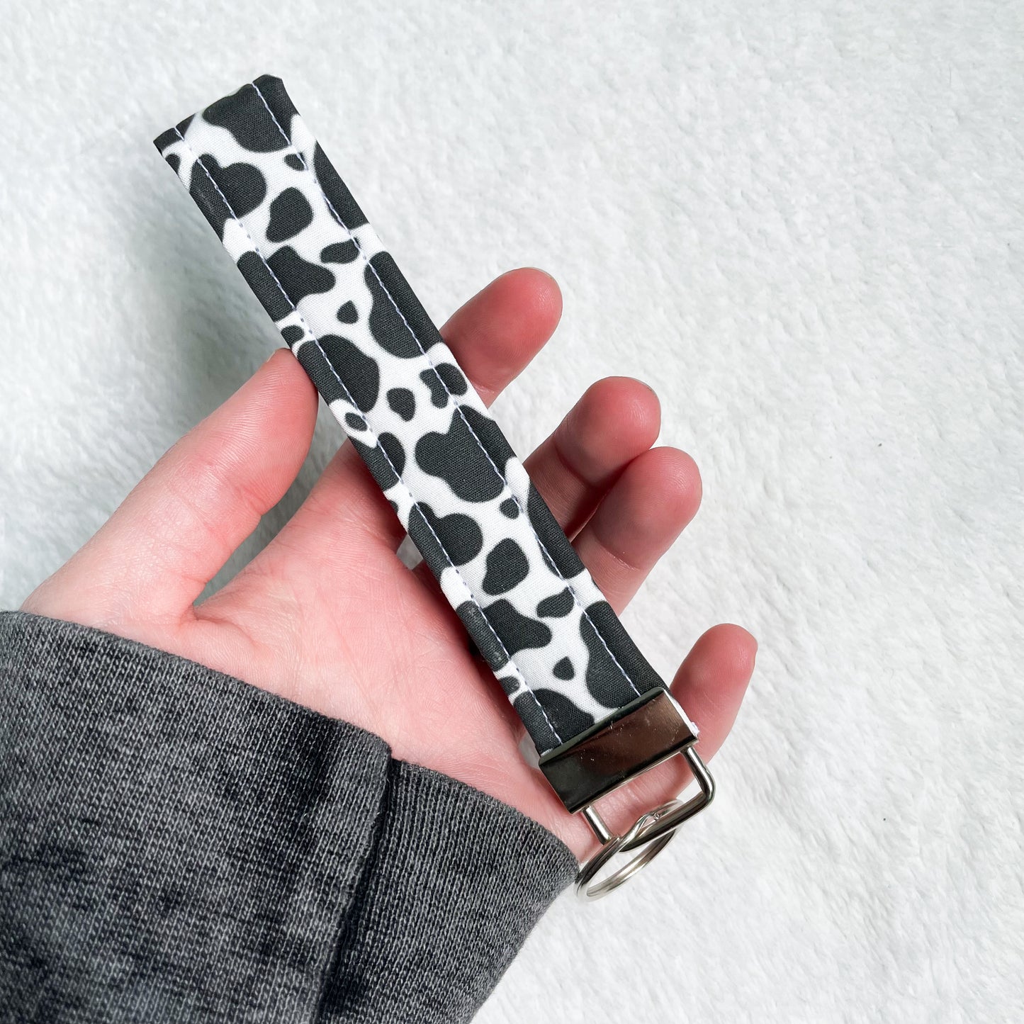 Cow Print Key Fob Wristlet