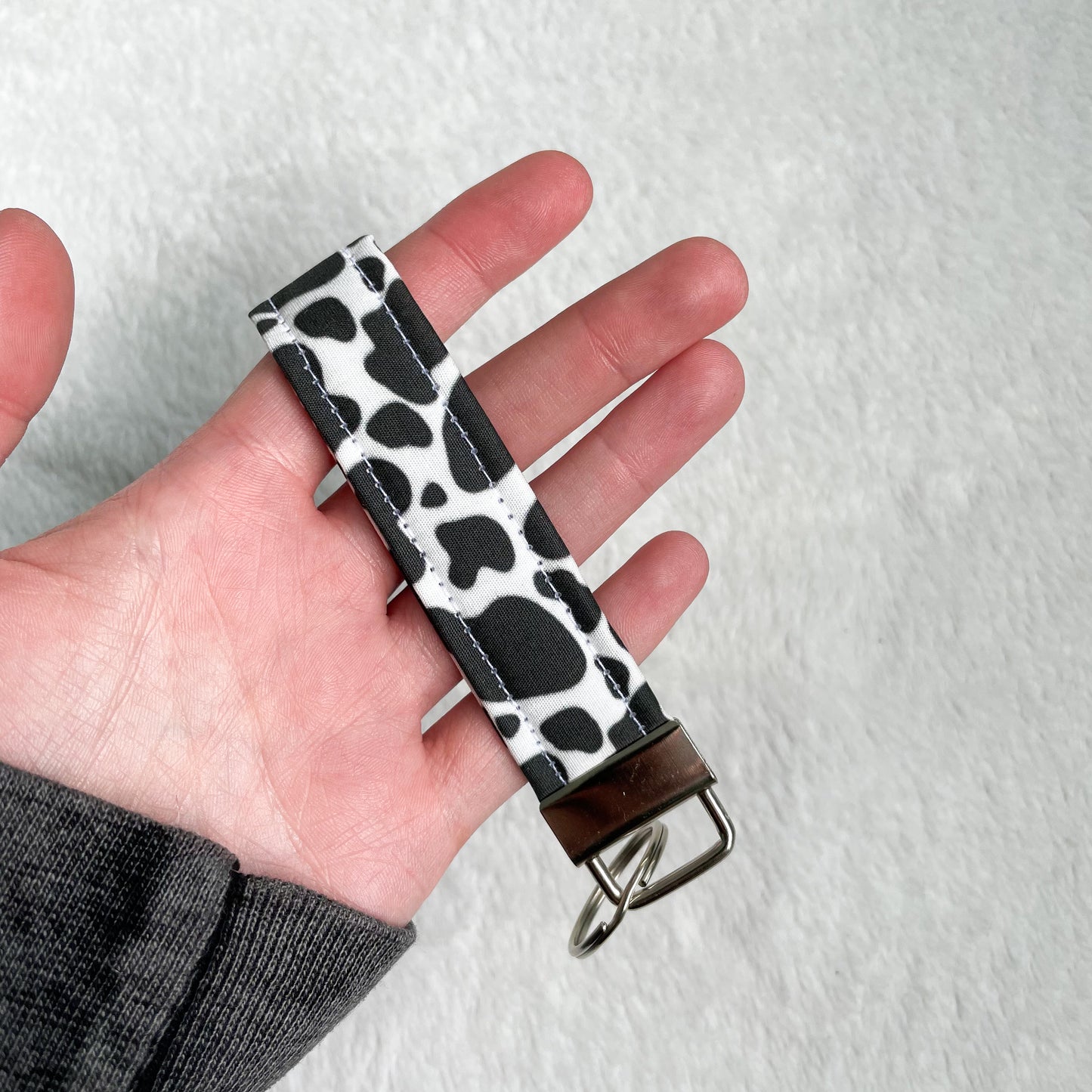 Cow Print Key Fob Wristlet