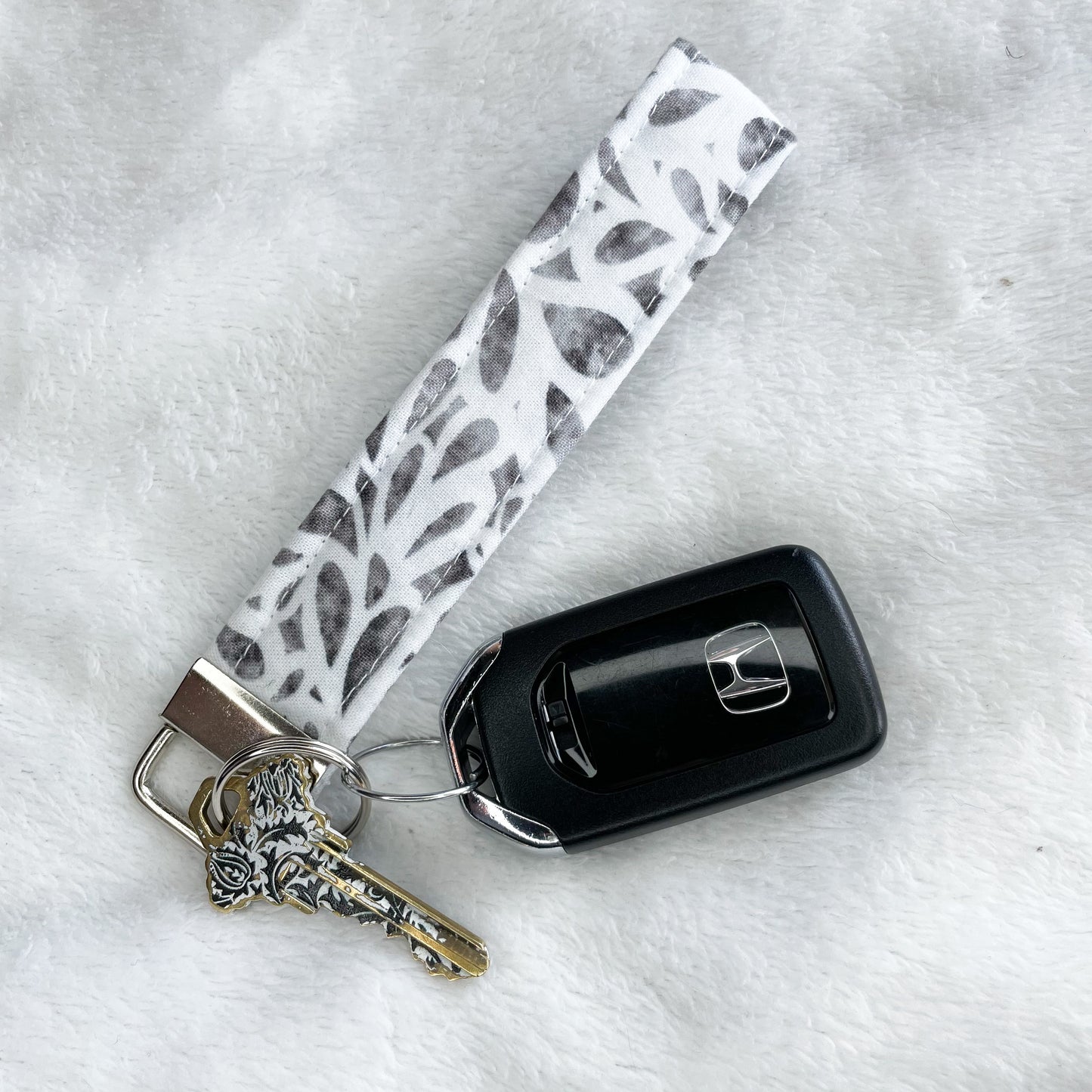 Grey and White Key Fob
