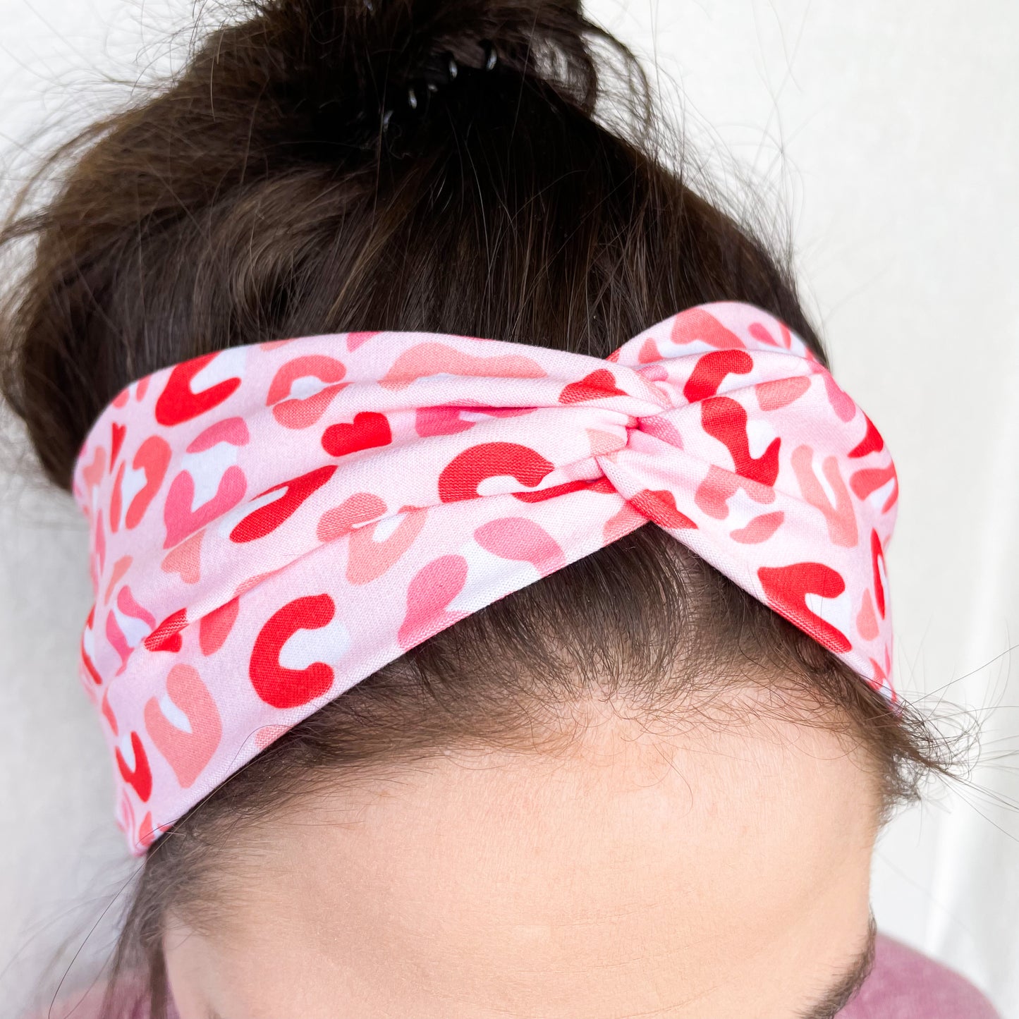 Pink Leopard Twist Headband