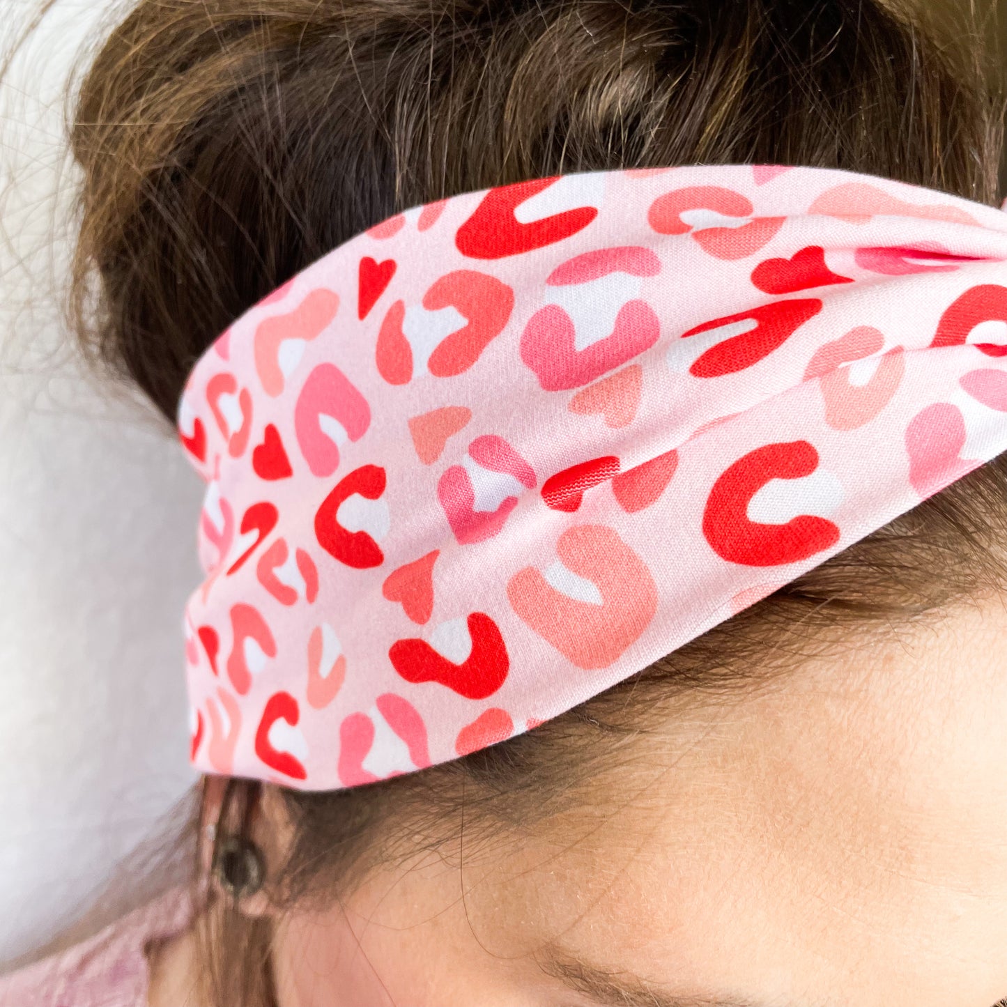 Pink Leopard Twist Headband