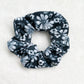 Black and White Floral Scrunchie