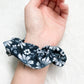 Black and White Floral Scrunchie